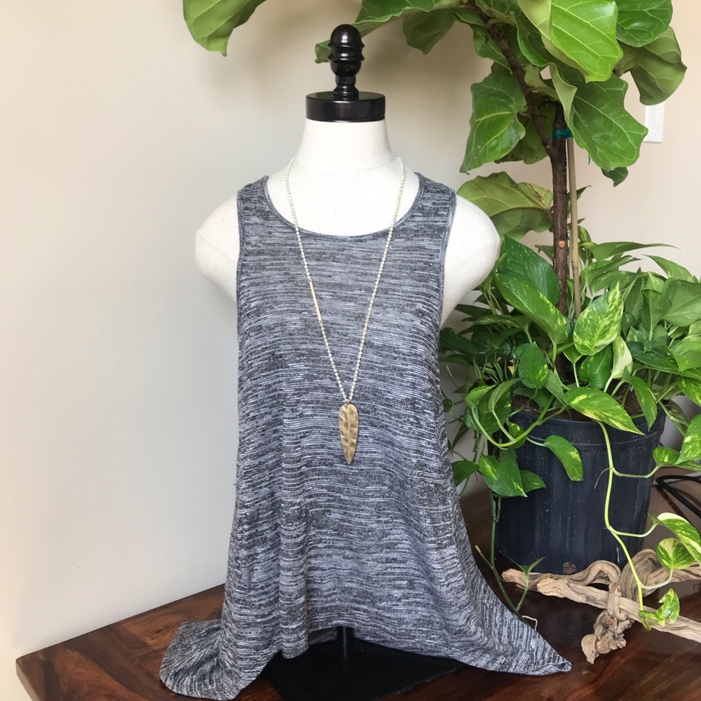 High Low Grey Tank Top